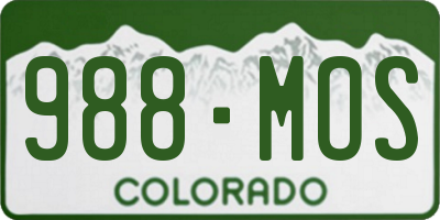 CO license plate 988MOS