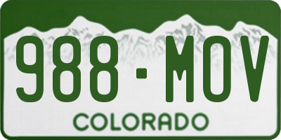 CO license plate 988MOV