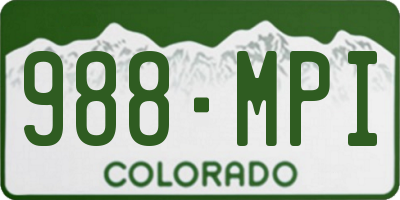 CO license plate 988MPI