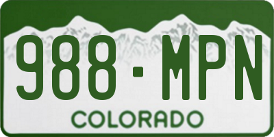 CO license plate 988MPN