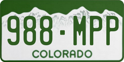 CO license plate 988MPP