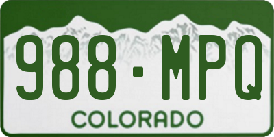 CO license plate 988MPQ