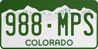 CO license plate 988MPS