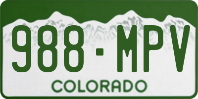 CO license plate 988MPV