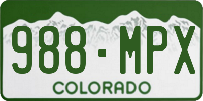 CO license plate 988MPX