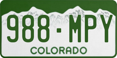 CO license plate 988MPY