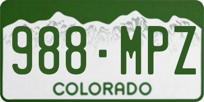 CO license plate 988MPZ
