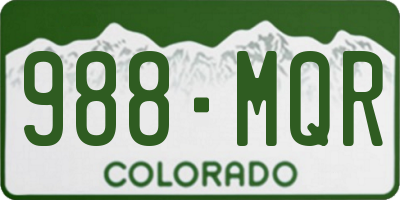 CO license plate 988MQR
