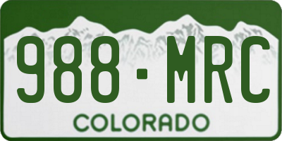 CO license plate 988MRC