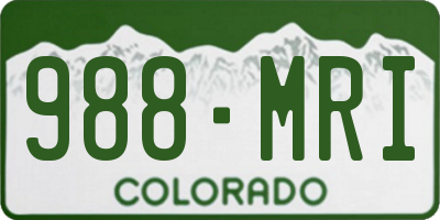 CO license plate 988MRI