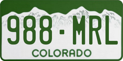 CO license plate 988MRL