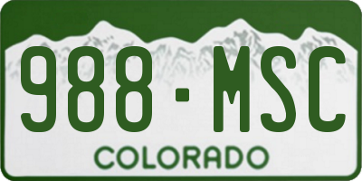 CO license plate 988MSC
