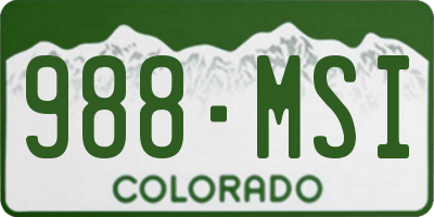 CO license plate 988MSI