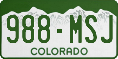 CO license plate 988MSJ