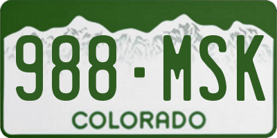 CO license plate 988MSK