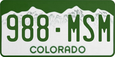 CO license plate 988MSM