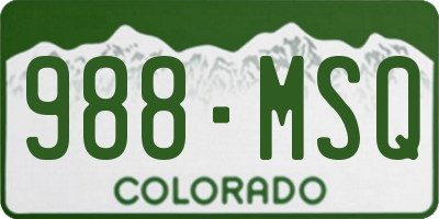 CO license plate 988MSQ
