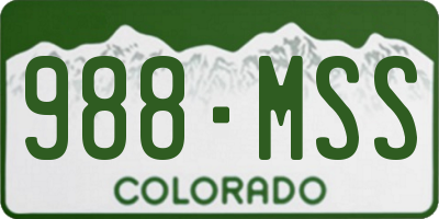 CO license plate 988MSS