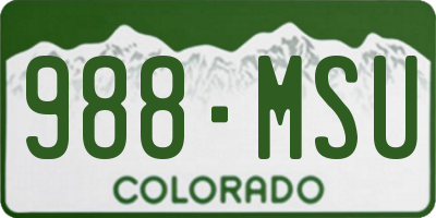CO license plate 988MSU