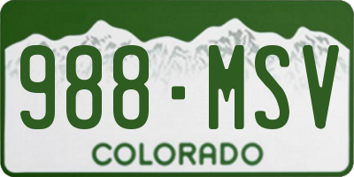 CO license plate 988MSV