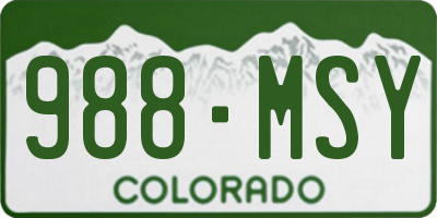CO license plate 988MSY