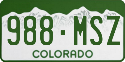 CO license plate 988MSZ