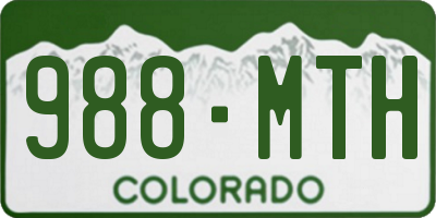 CO license plate 988MTH