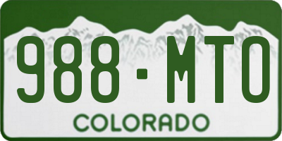 CO license plate 988MTO