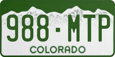 CO license plate 988MTP