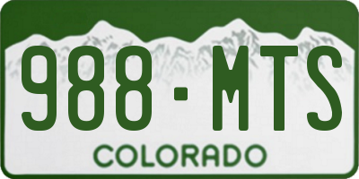 CO license plate 988MTS