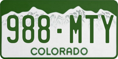 CO license plate 988MTY