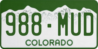 CO license plate 988MUD