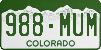 CO license plate 988MUM