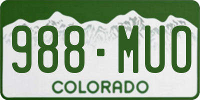 CO license plate 988MUO