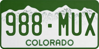 CO license plate 988MUX