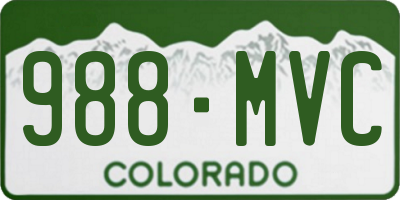 CO license plate 988MVC