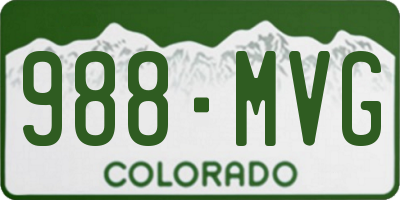CO license plate 988MVG