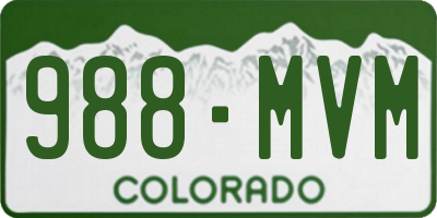 CO license plate 988MVM