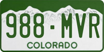 CO license plate 988MVR
