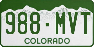 CO license plate 988MVT