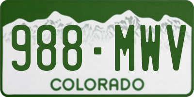 CO license plate 988MWV