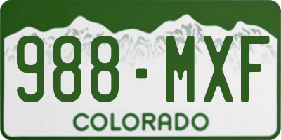CO license plate 988MXF
