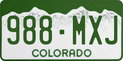 CO license plate 988MXJ