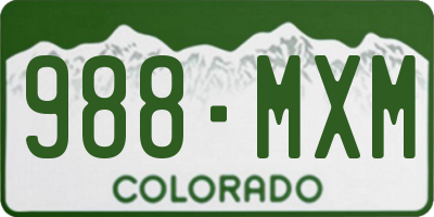 CO license plate 988MXM