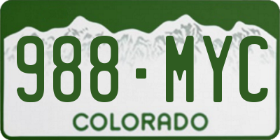 CO license plate 988MYC