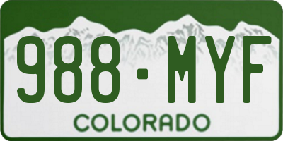 CO license plate 988MYF