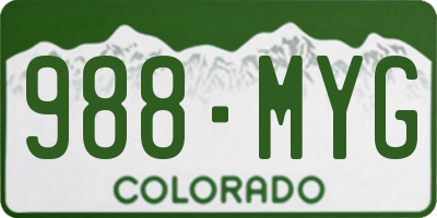CO license plate 988MYG