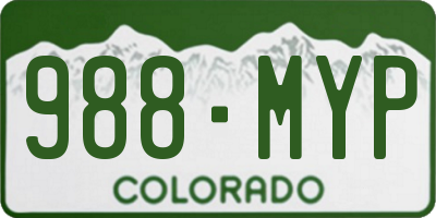 CO license plate 988MYP