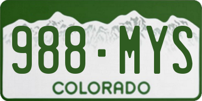 CO license plate 988MYS
