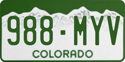 CO license plate 988MYV